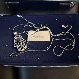 swarovski hamsa long adjustable necklace